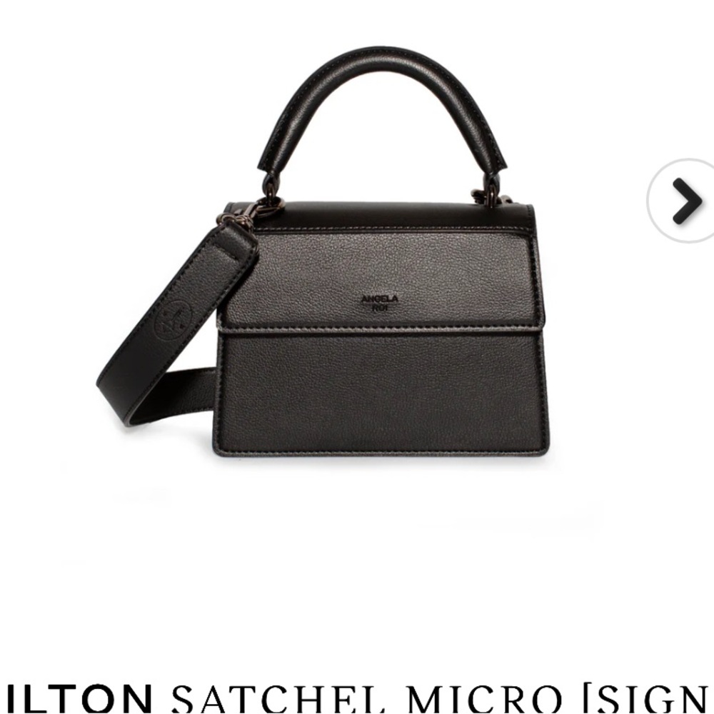 Angela Roi Black Structured Top-Handle Satchel